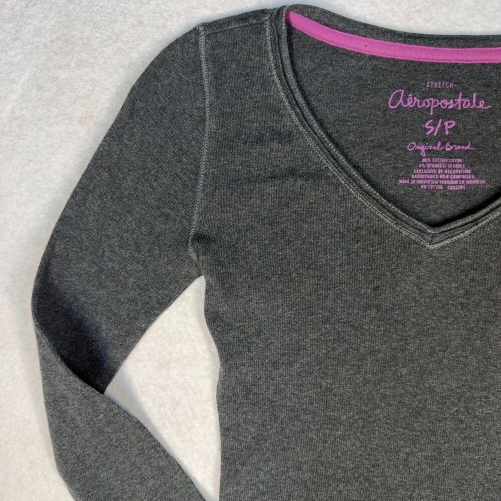 Aeropostale Aero NY V-Neck Long Sleeve Top – Size S/P | Y2K - Picture 5 of 11